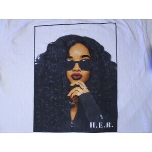 H.E.R. Portrait Picture Music Concert T-Shirt Large